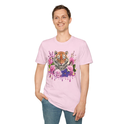 Tiger Print Shirt Unisex Animal Tee Softstyle Gildan 64000 Cotton