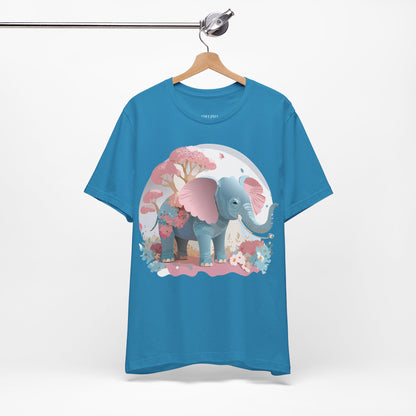 Natural Cotton Tee Shirt with Elephant Printify