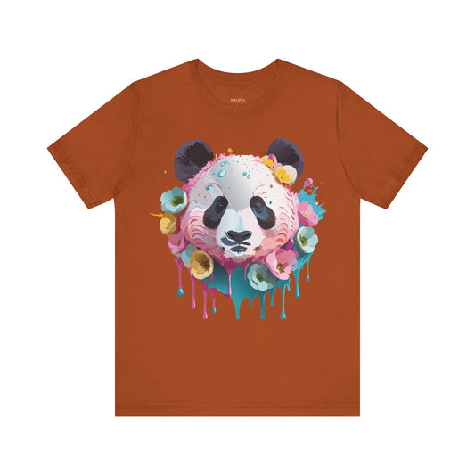 Natural Cotton Tee Shirt with Panda