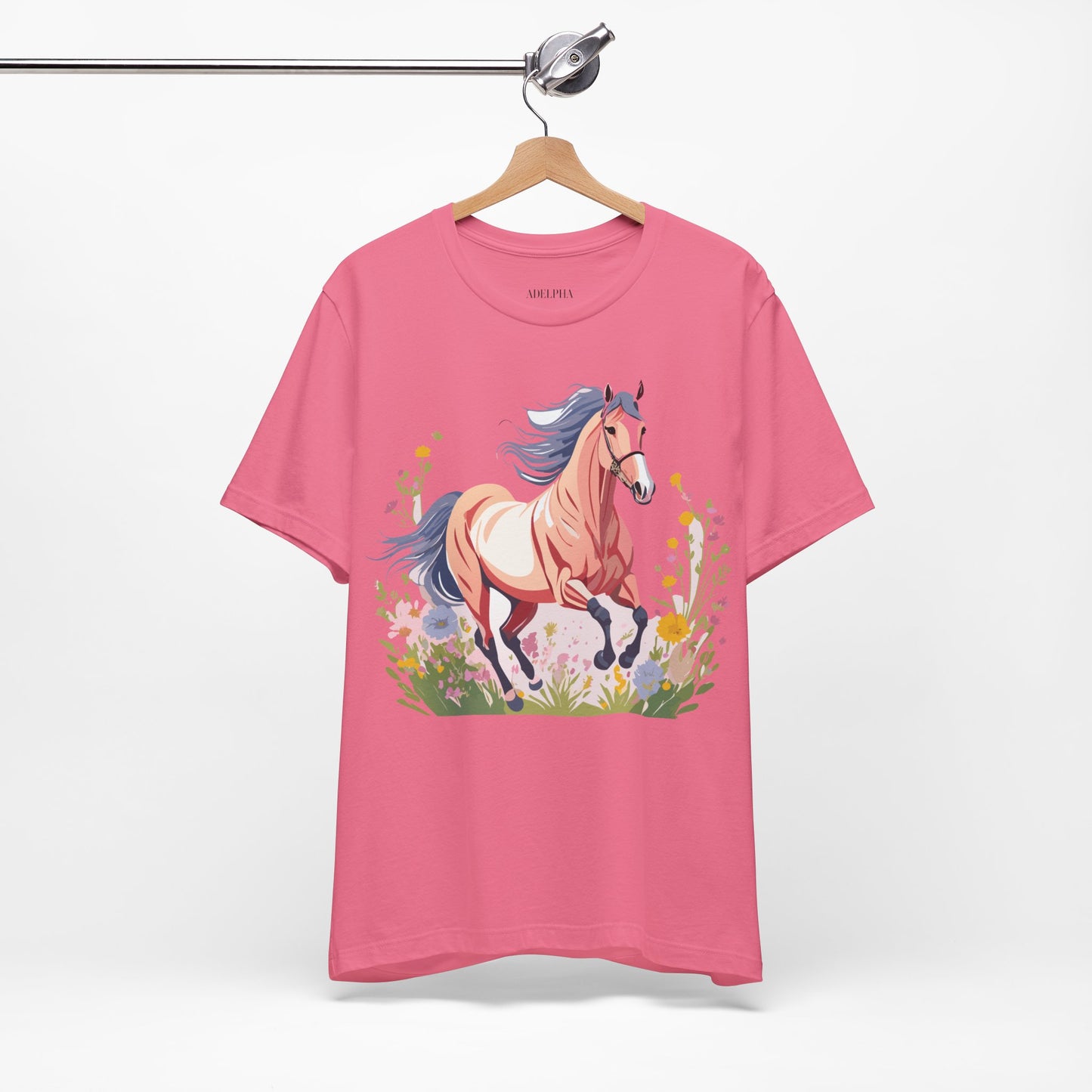 Natural Cotton Tee Shirt with Horse