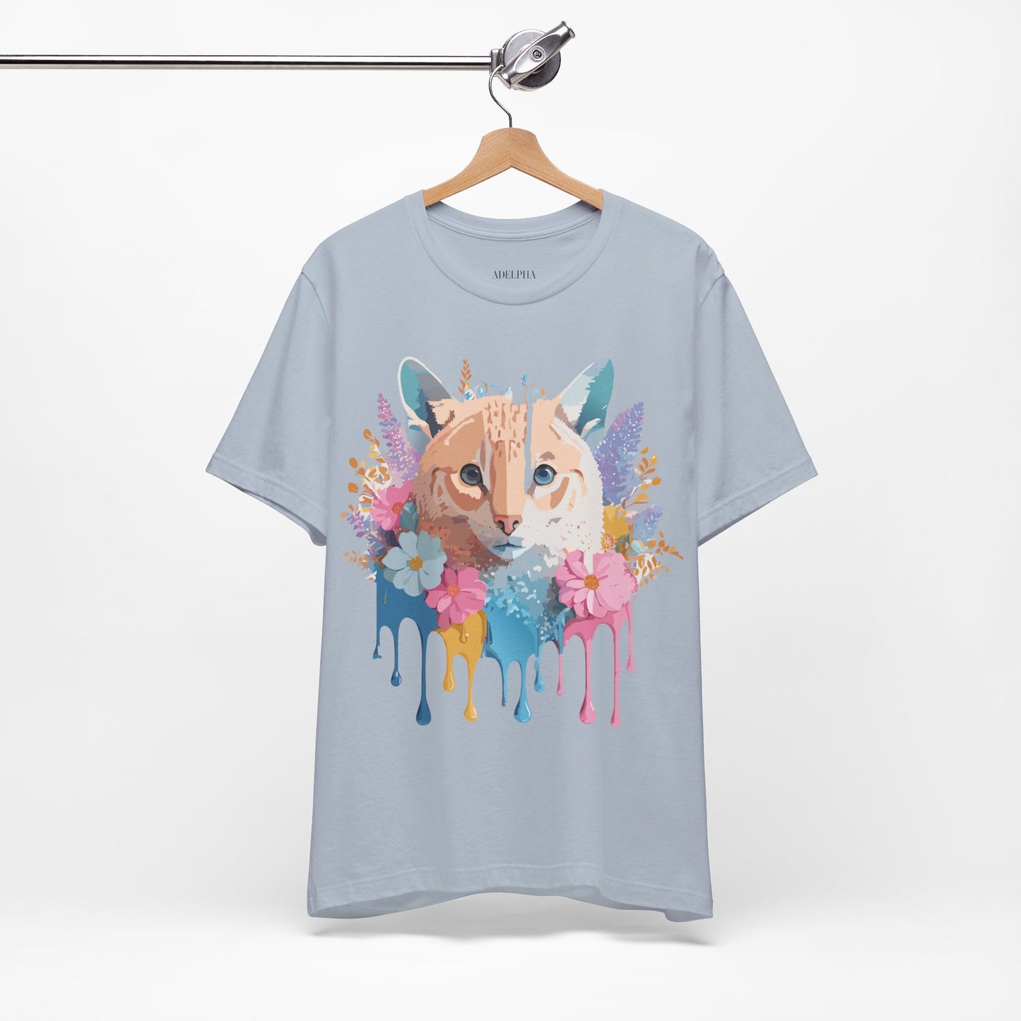 Natural Cotton Tee Shirt with Cat