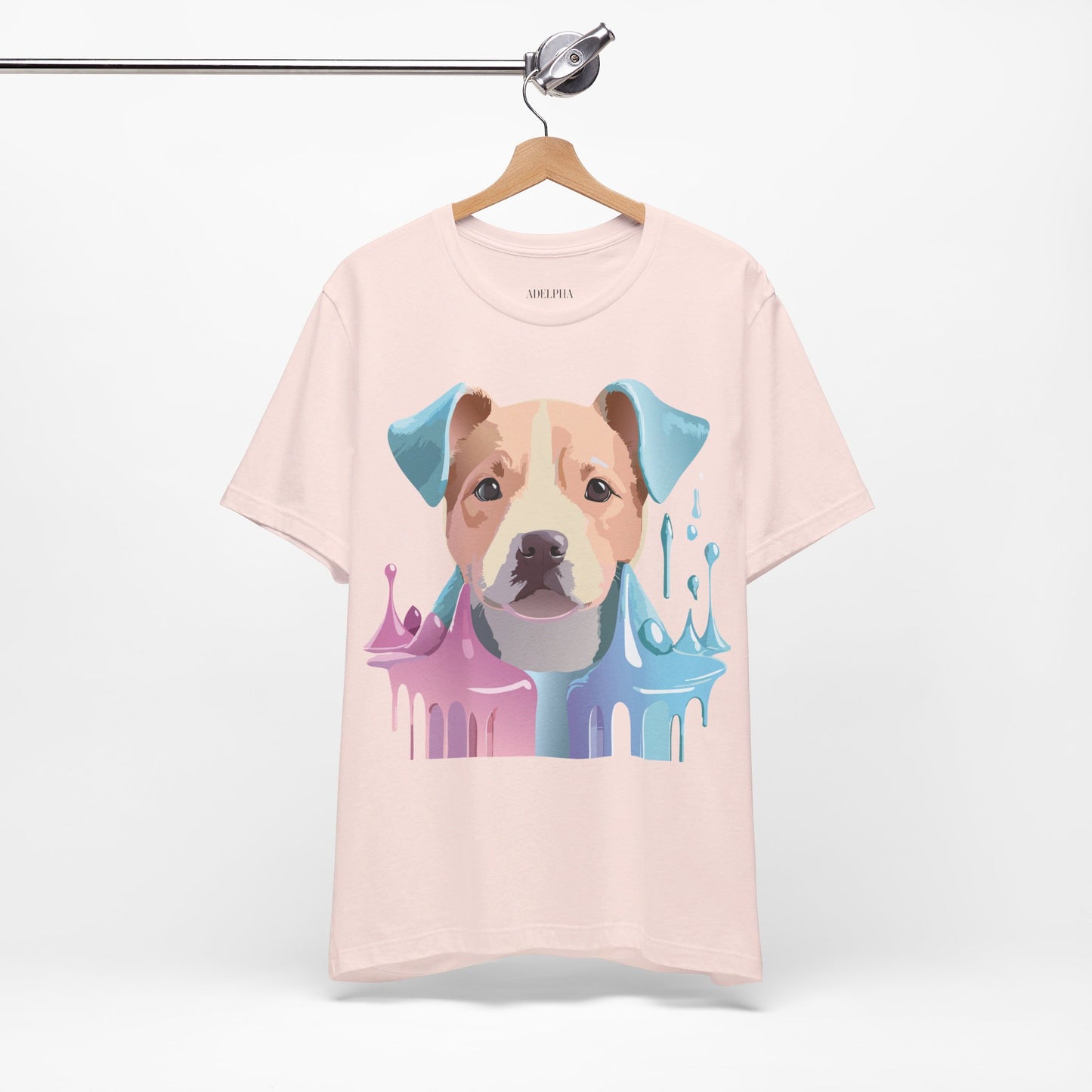 Natural Cotton Tee Shirt with Dog