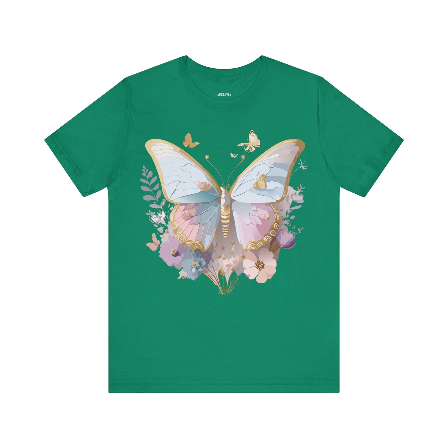 Natural Cotton Tee Shirt with Butterfly