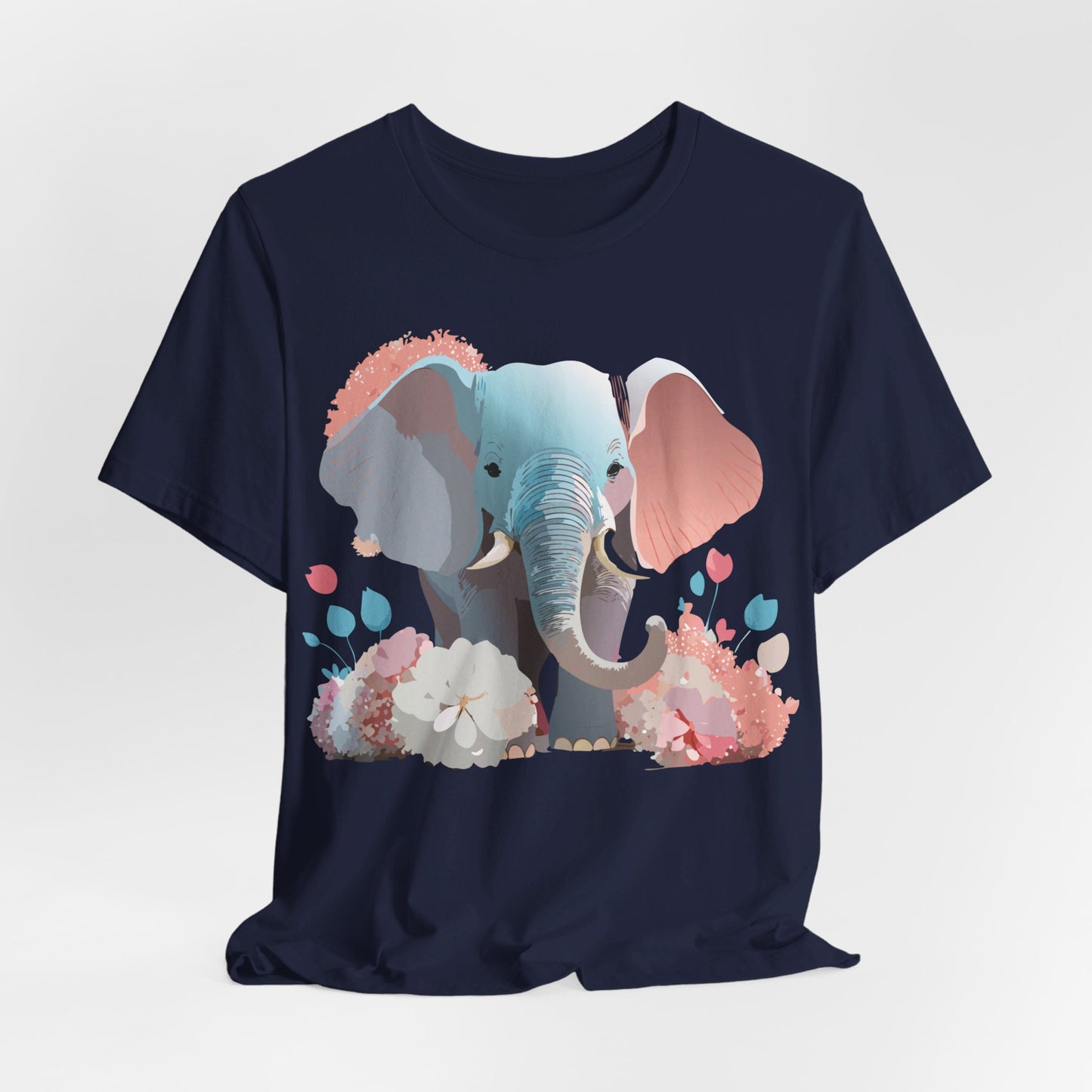 T-shirt en coton naturel avec motif éléphant