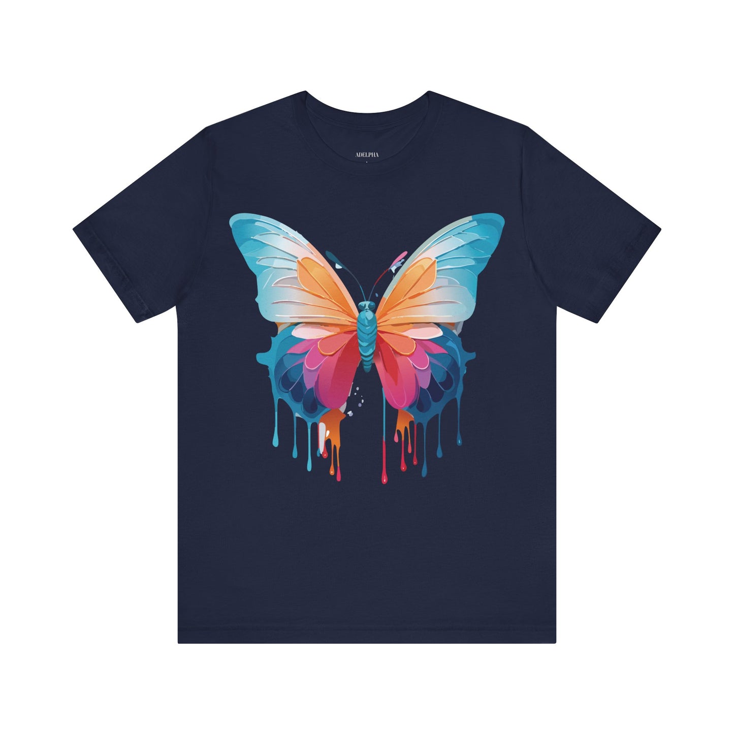 Natural Cotton Tee Shirt with Butterfly