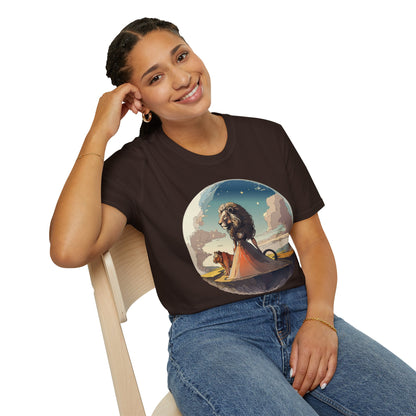Lion Graphic T Shirt Unisex Softstyle 64000 Gildan 100 Percent Cotton Tee