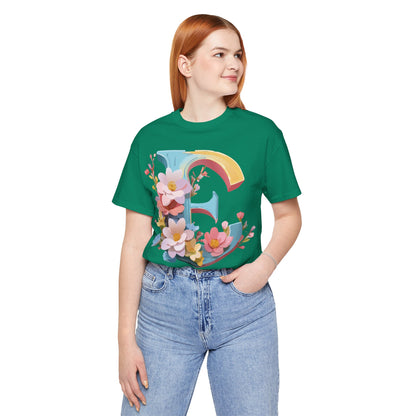 Natural Cotton Tee Shirt - Letters Collection - E Printify