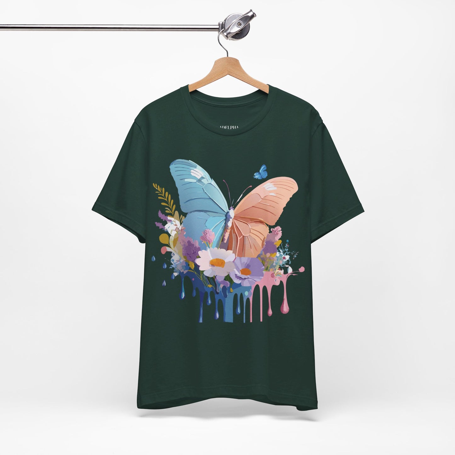 T-shirt en coton naturel avec papillon