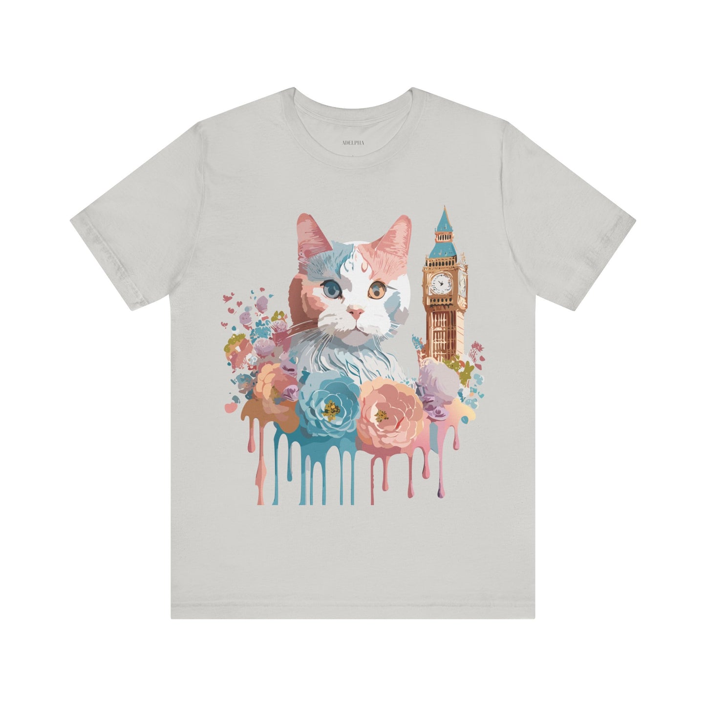 Natural Cotton Tee Shirt with Cat