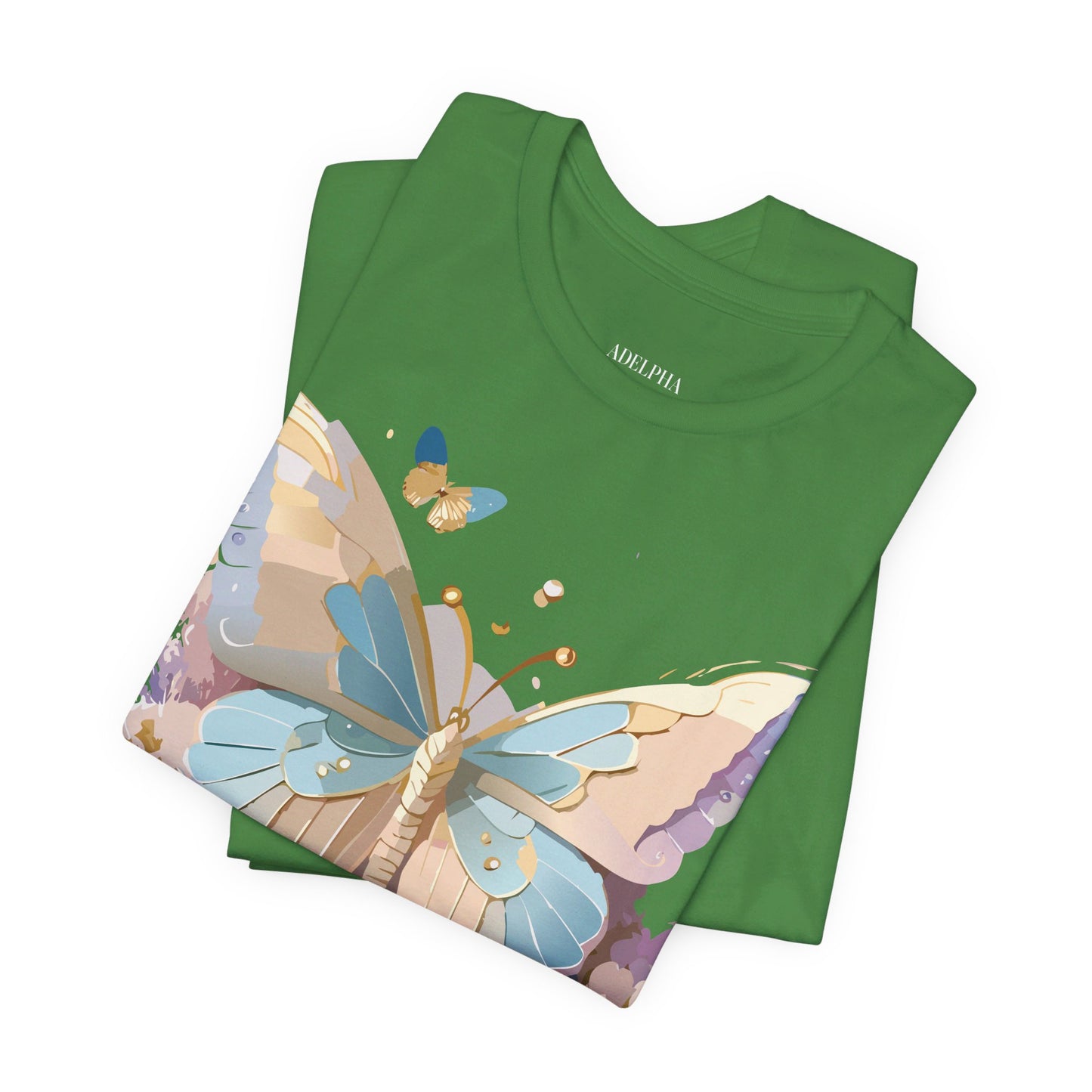 Natural Cotton Tee Shirt with Butterfly