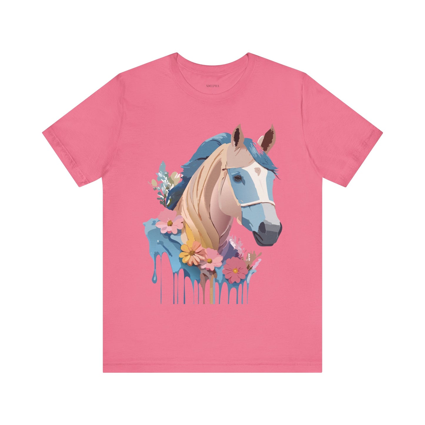 Natural Cotton Tee Shirt with Horse