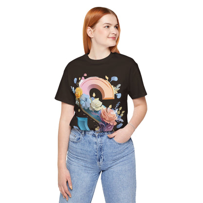 Natural Cotton Tee Shirt - Letters Collection - S Printify