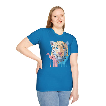 Unisex Cheetah Print Gildan Softstyle 64000 Short Sleeve T Shirt