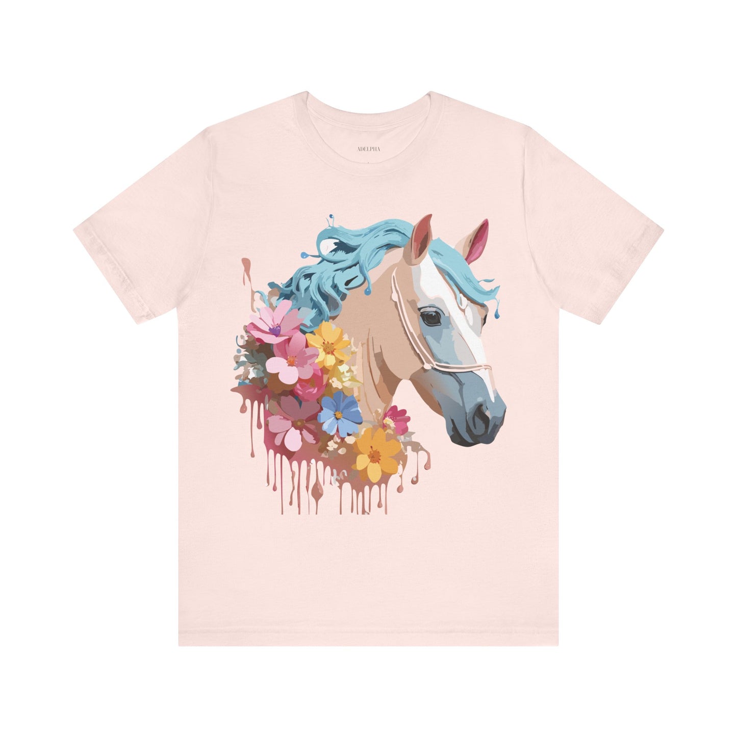 Natural Cotton Tee Shirt with Horse