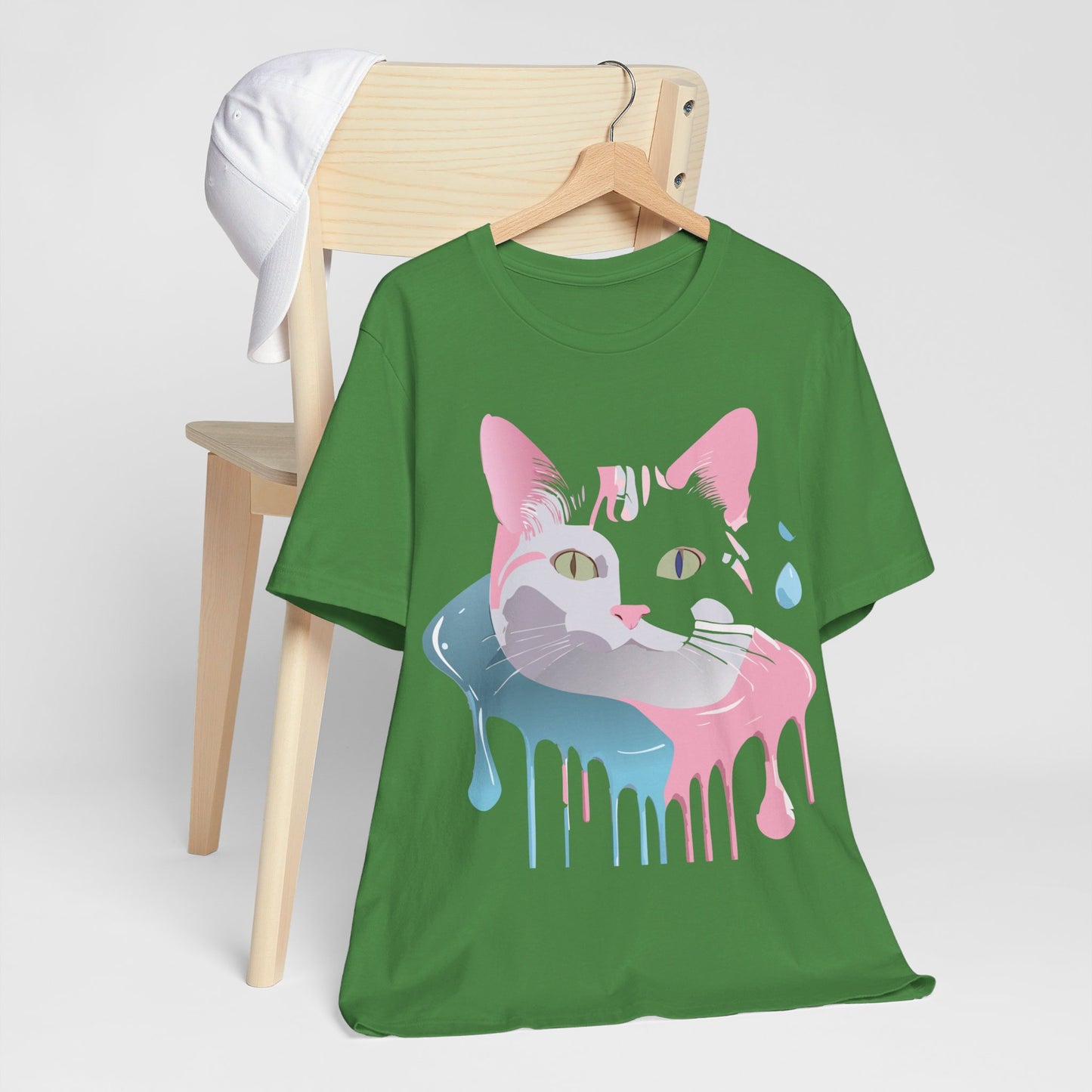 Natural Cotton Tee Shirt with Cat