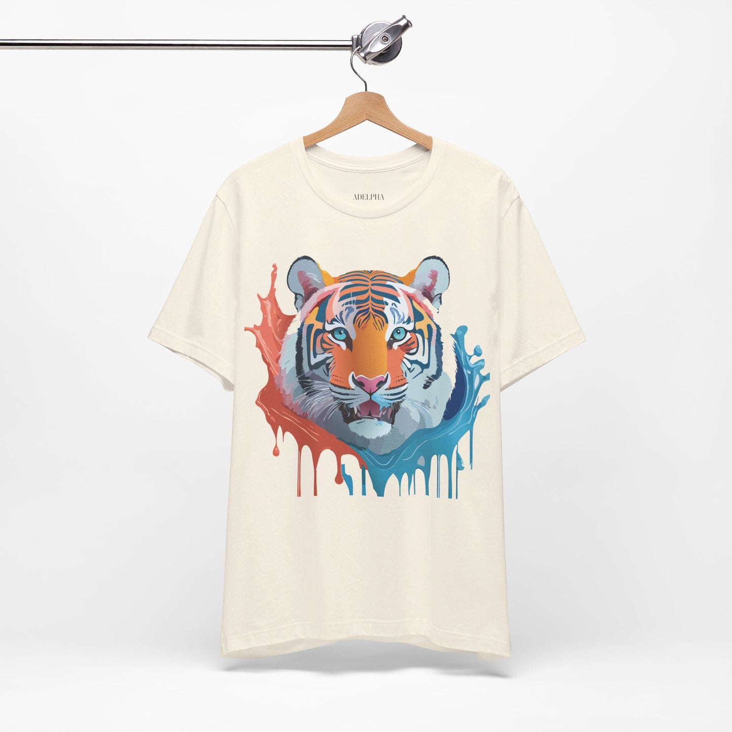 Natural Cotton Tee Shirt with Tiger