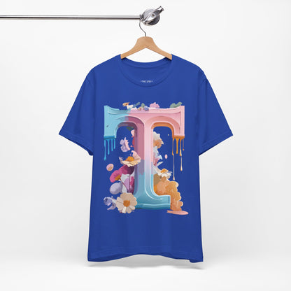 Natural Cotton Tee Shirt - Letters Collection - T Printify