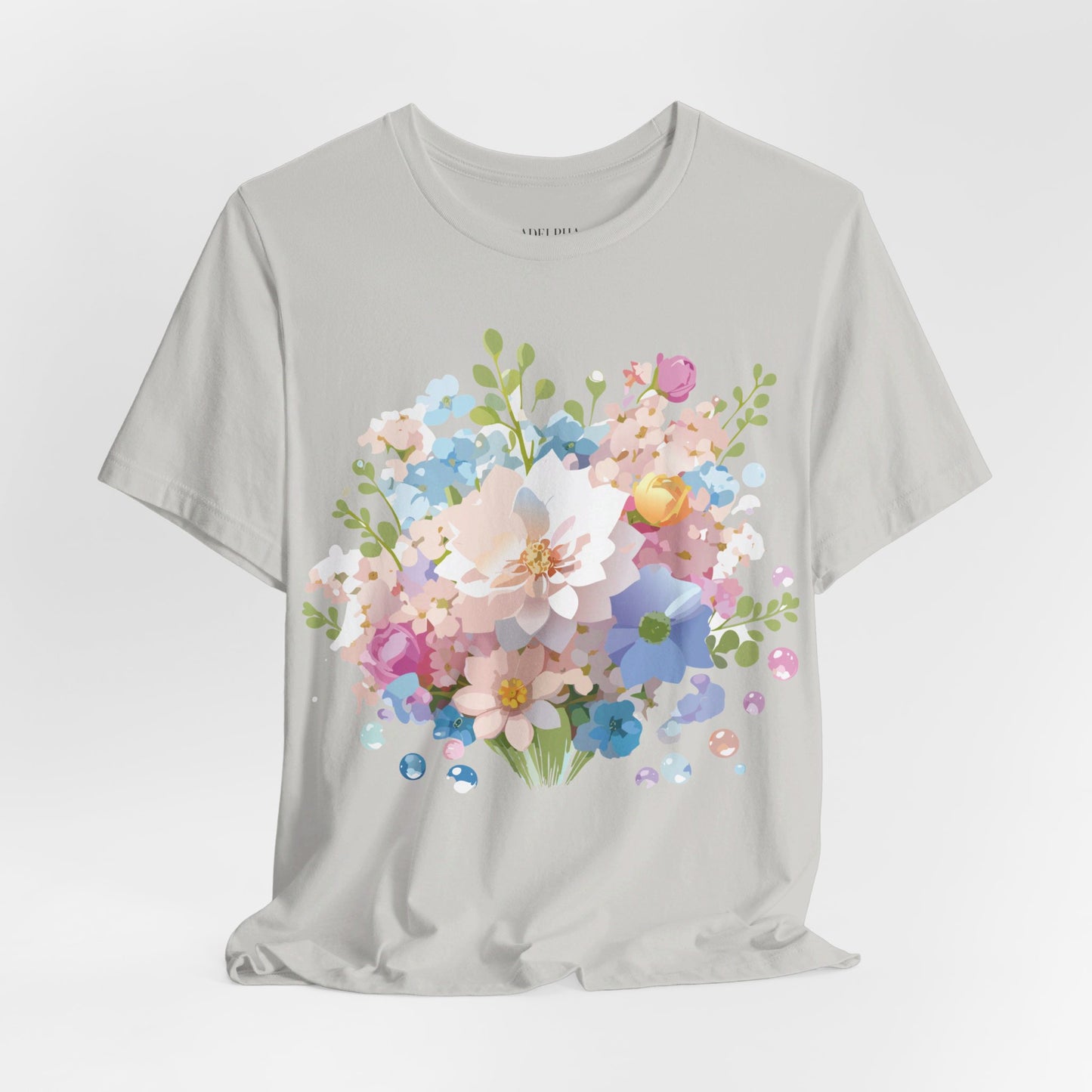 T-Shirt aus natürlicher Baumwolle mit Blumen