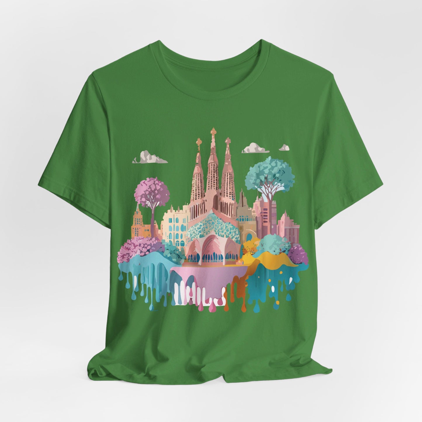 Natural Cotton Tee Shirt - Beautiful Places Collection - Barcelona