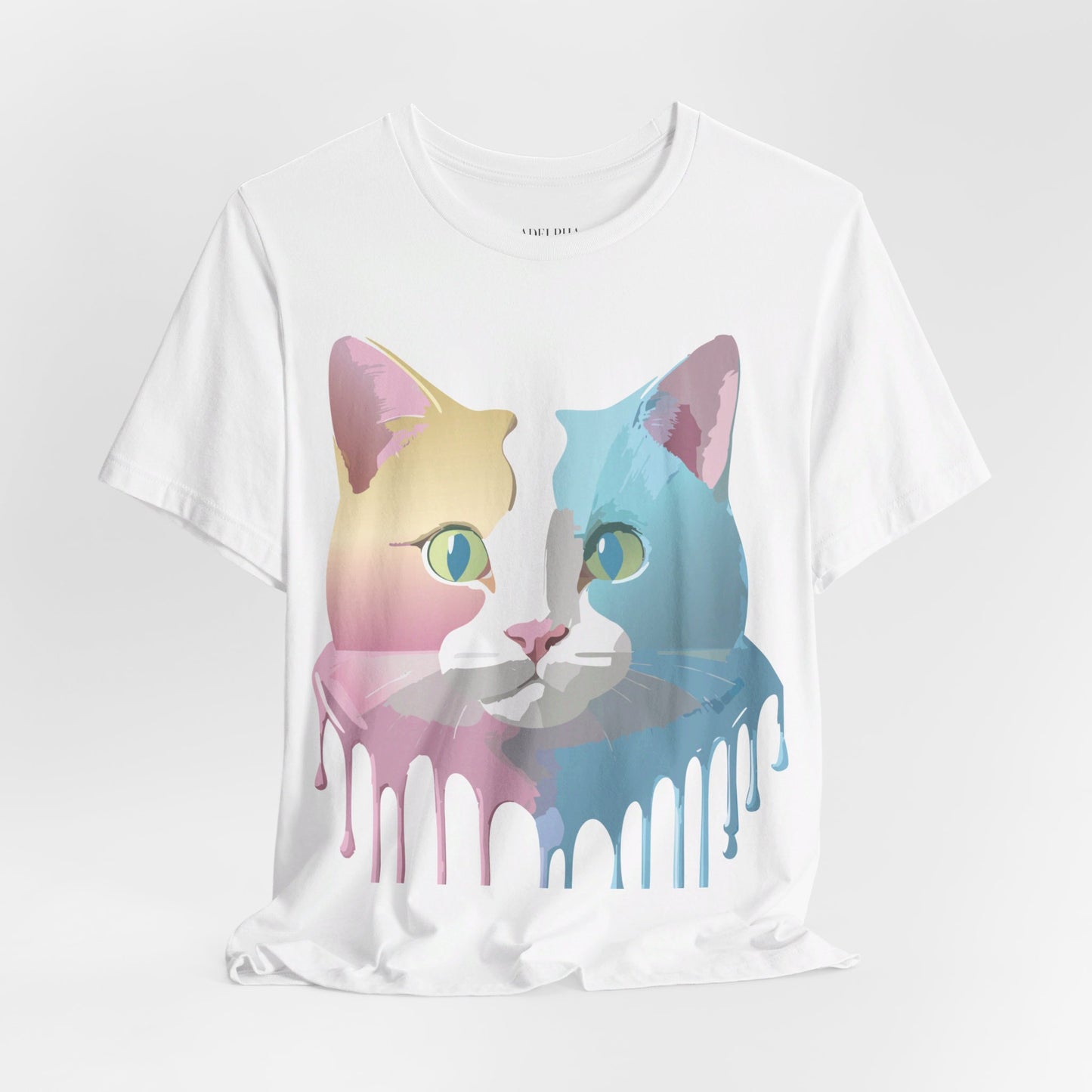 Natural Cotton Tee Shirt with Cat