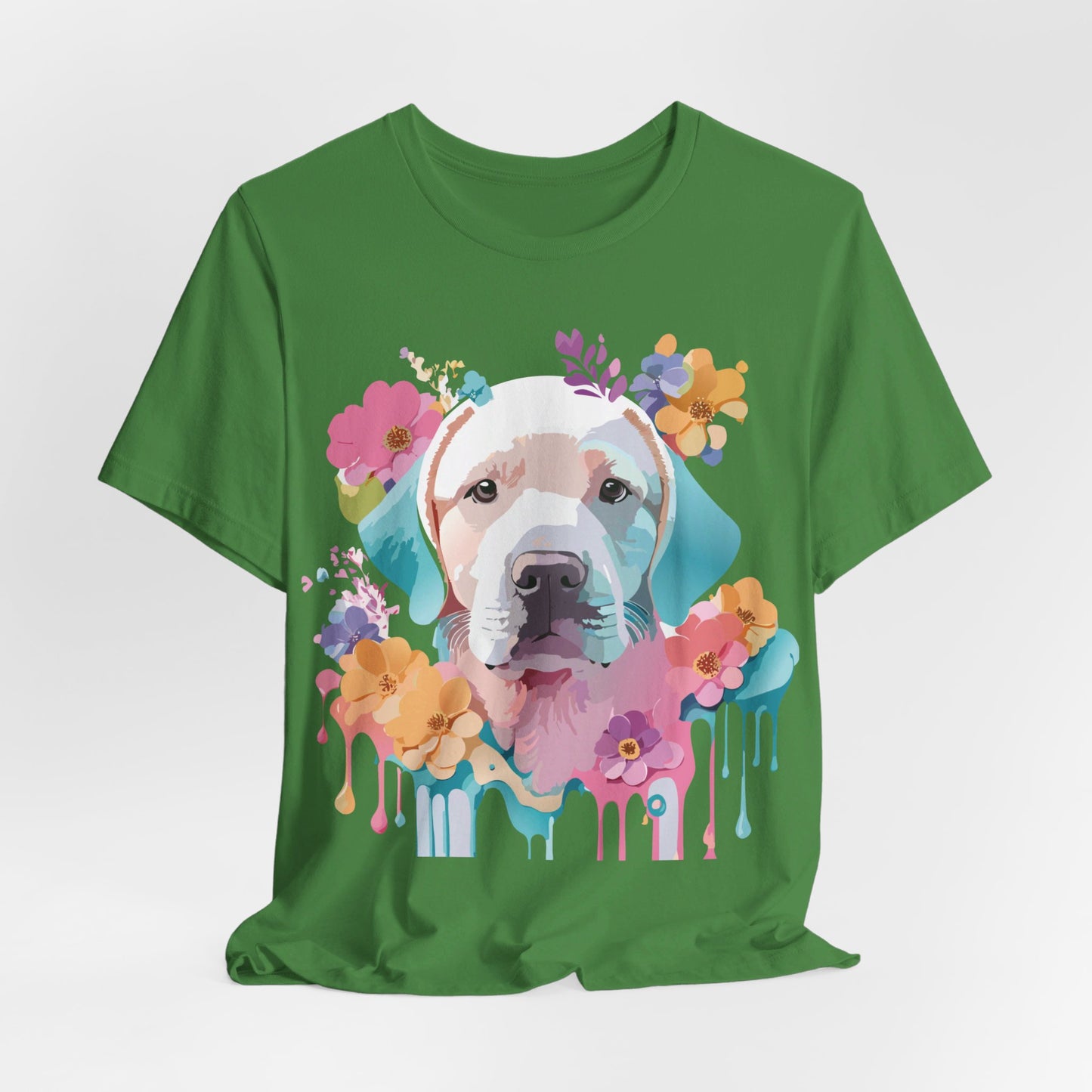 Natural Cotton Tee Shirt with Dog