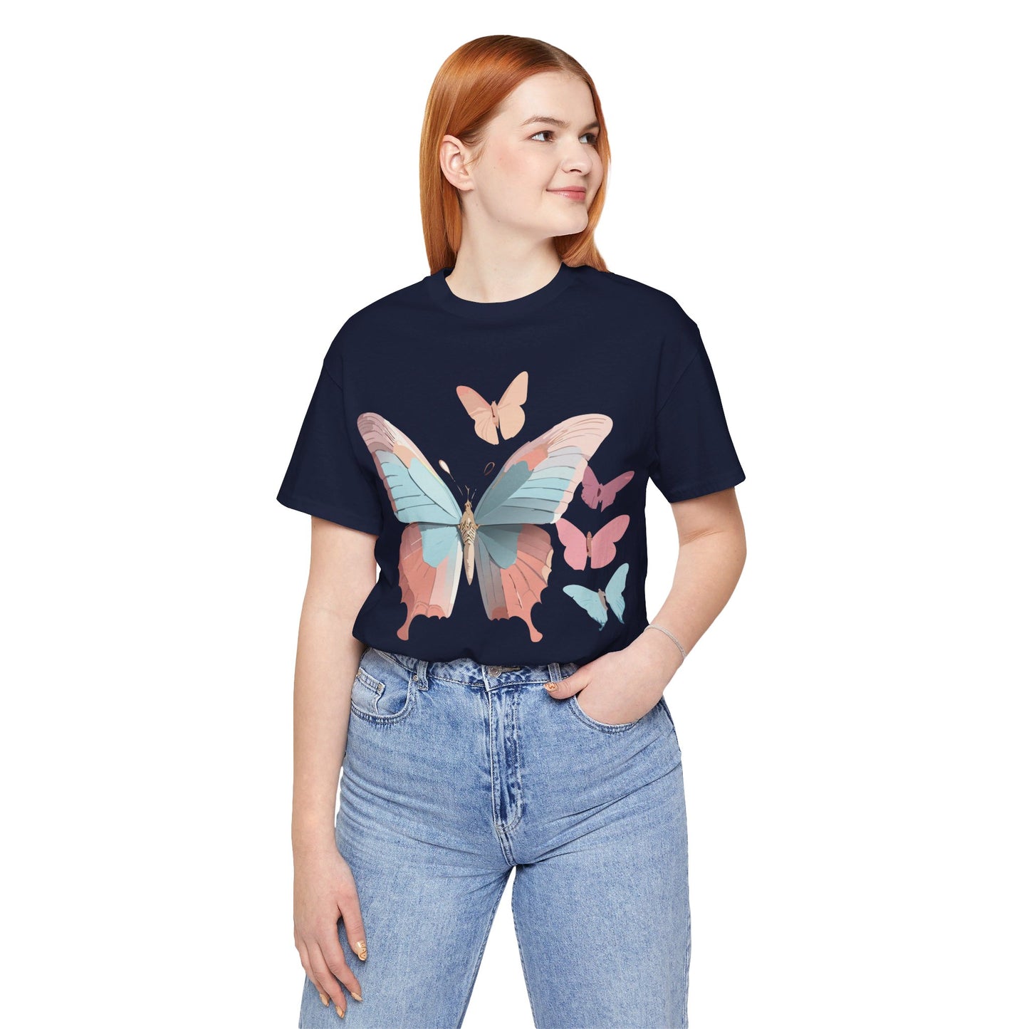 T-shirt en coton naturel avec papillon