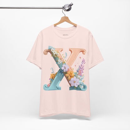 Natural Cotton Tee Shirt - Letters Collection - X Printify