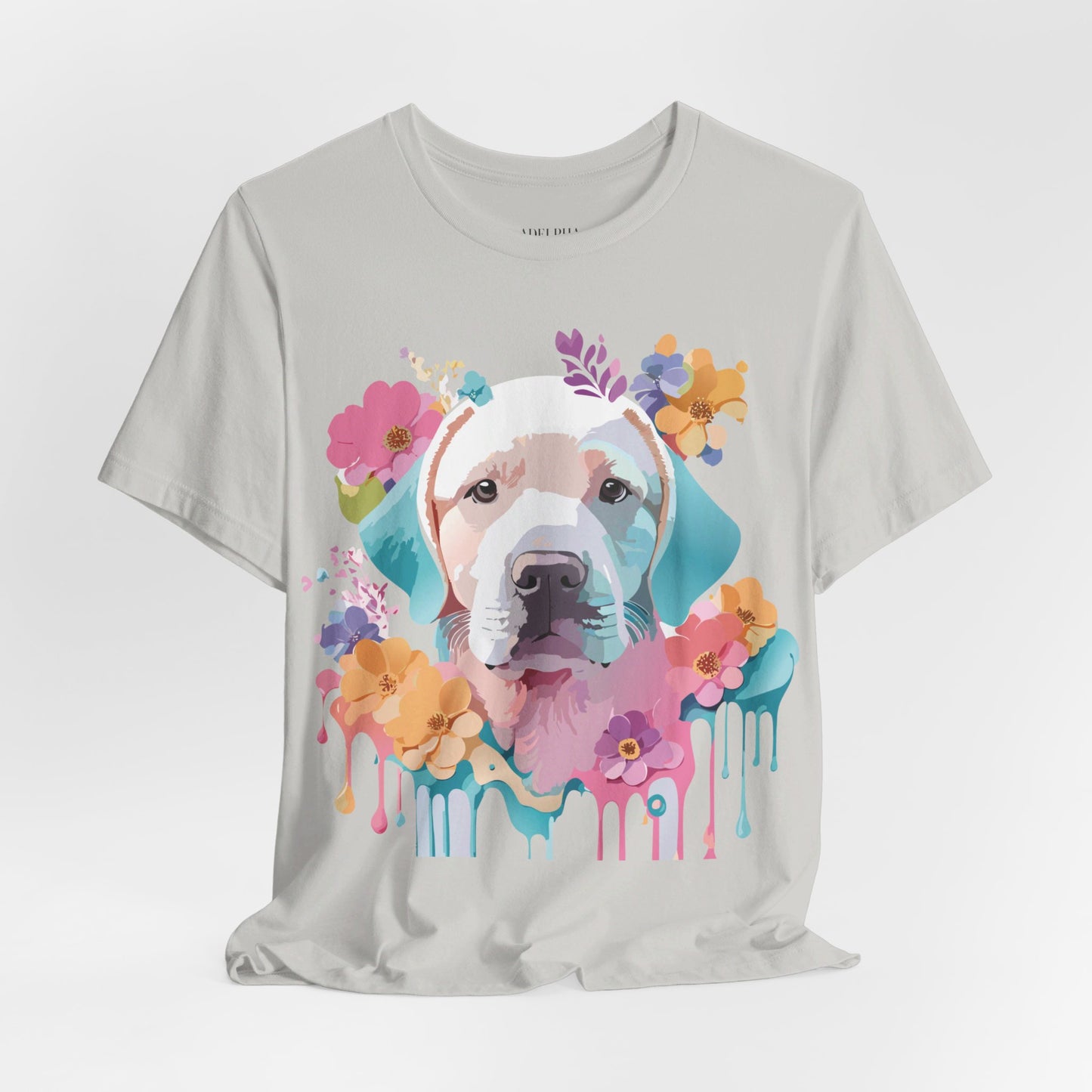 Natural Cotton Tee Shirt with Dog