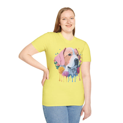 Dog Shirt Unisex Softstyle Cotton Tee 64000 Graphic Animal Print