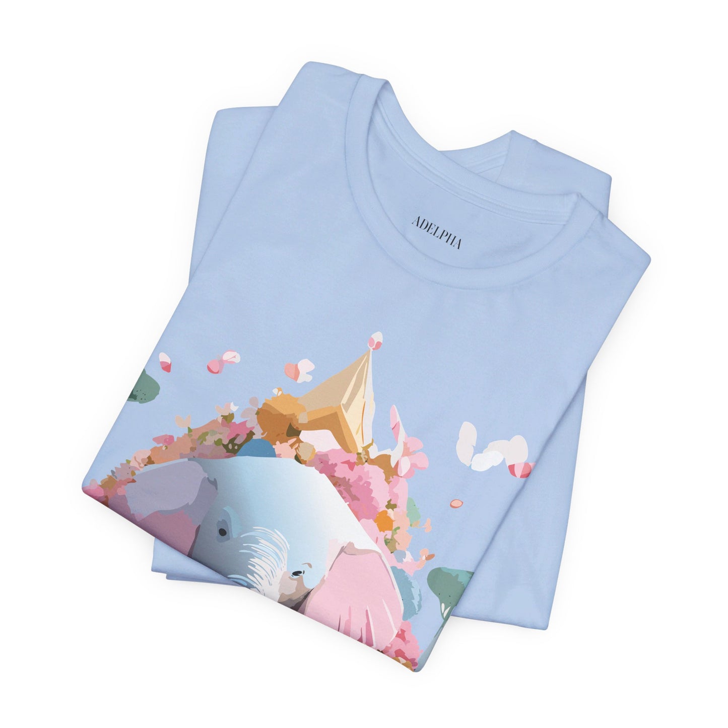 T-shirt en coton naturel avec motif éléphant