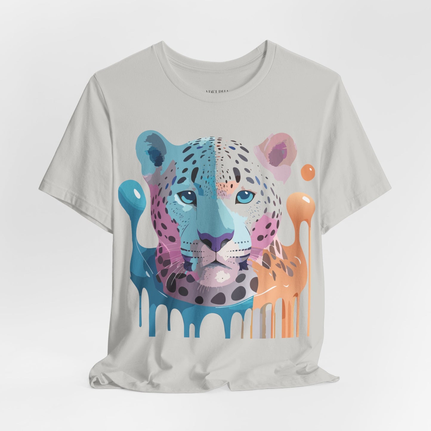 Natural Cotton Tee Shirt with Cheetah