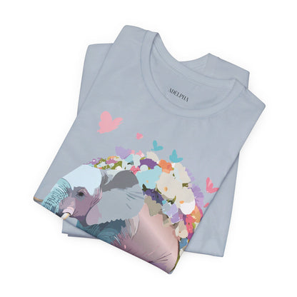 Natural Cotton Tee Shirt with Elephant Printify