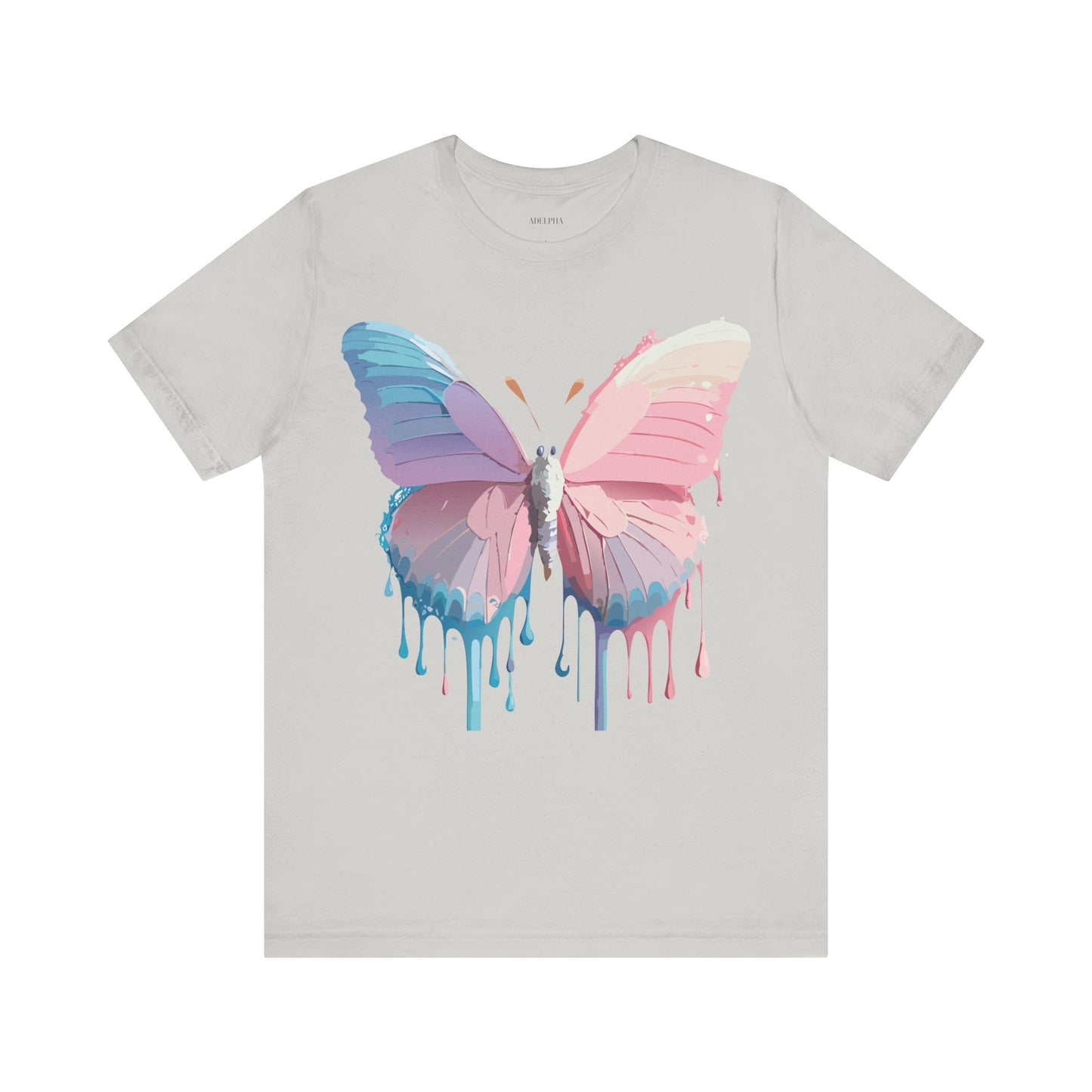 Natural Cotton Tee Shirt with Butterfly