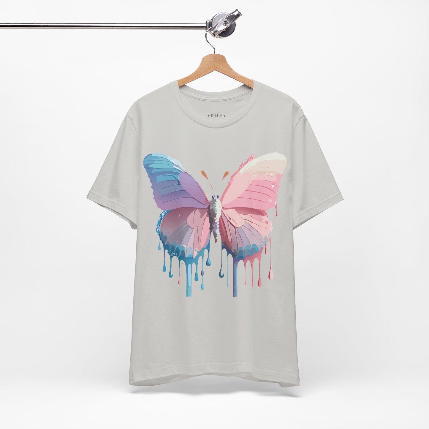 Natural Cotton Tee Shirt with Butterfly