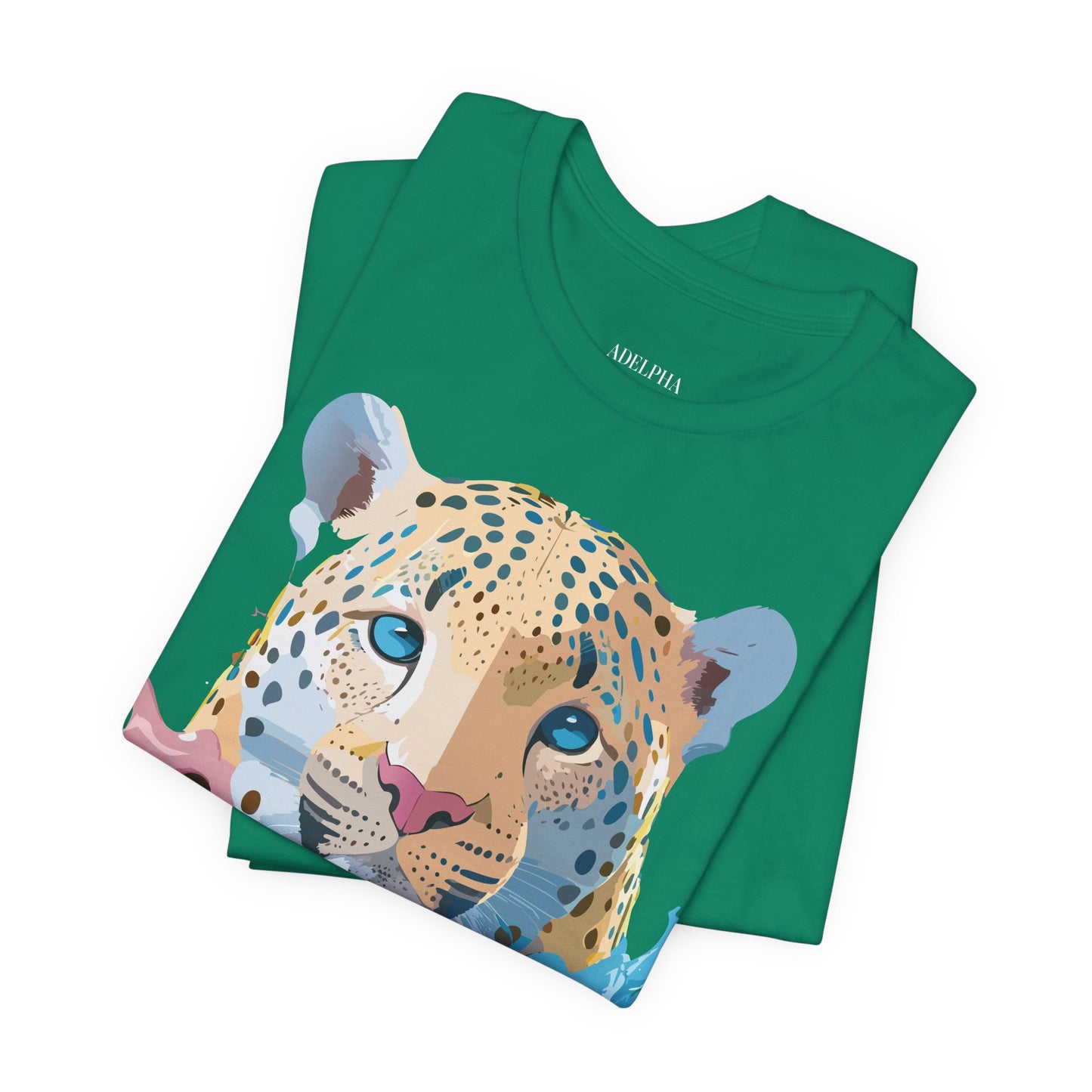 Natural Cotton Tee Shirt with Cheetah