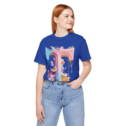 Natural Cotton Tee Shirt - Letters Collection - T Printify