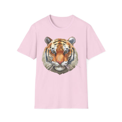 Tiger Print Unisex T Shirt Softstyle 64000 Gildan Ring Spun Cotton Tee