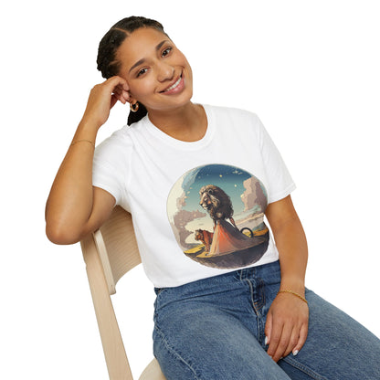 Lion Graphic T Shirt Unisex Softstyle 64000 Gildan 100 Percent Cotton Tee