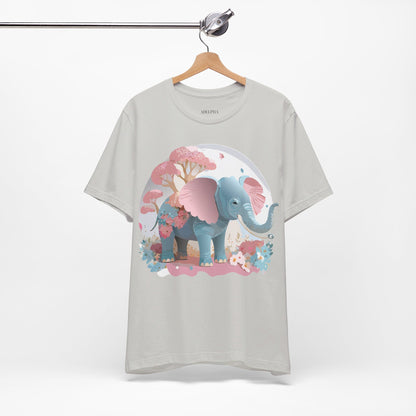 Natural Cotton Tee Shirt with Elephant Printify