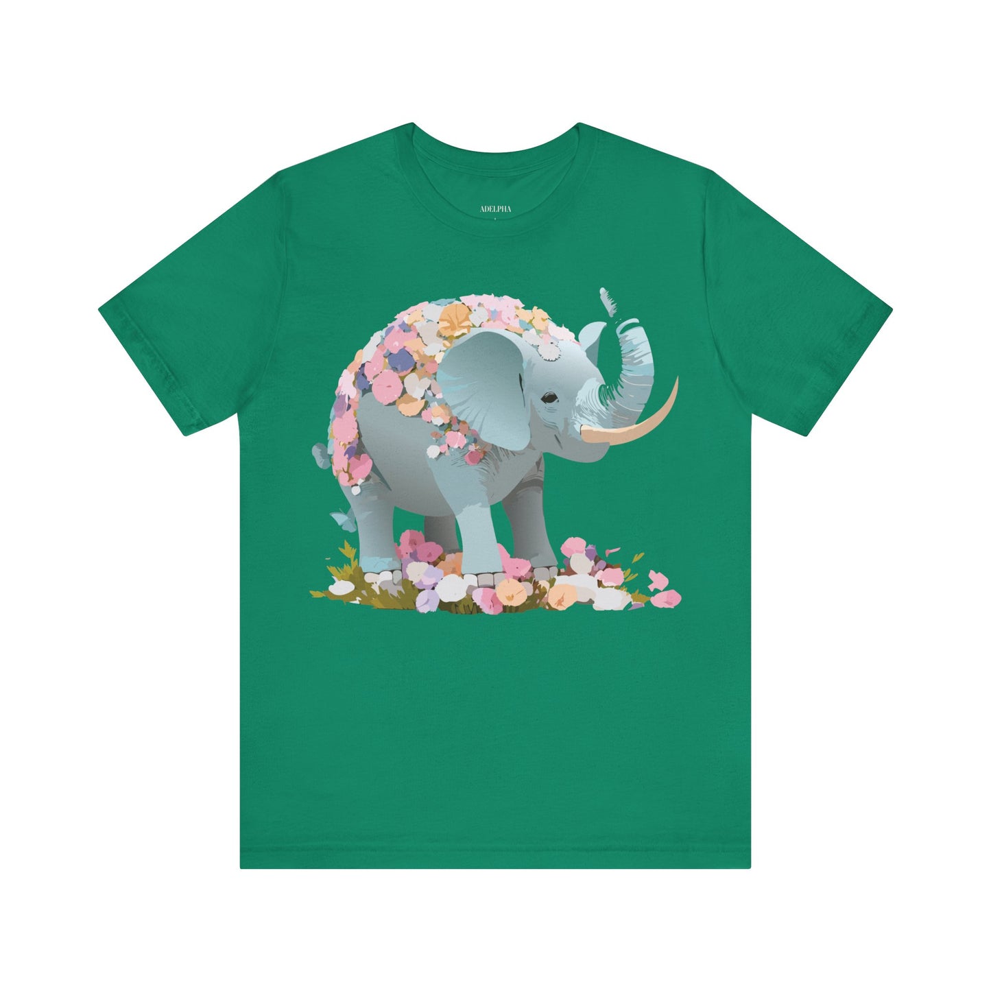 T-shirt en coton naturel avec motif éléphant