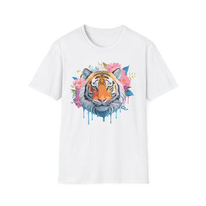 Tiger Print Shirt Unisex Short Sleeve Tee Gildan Softstyle 64000