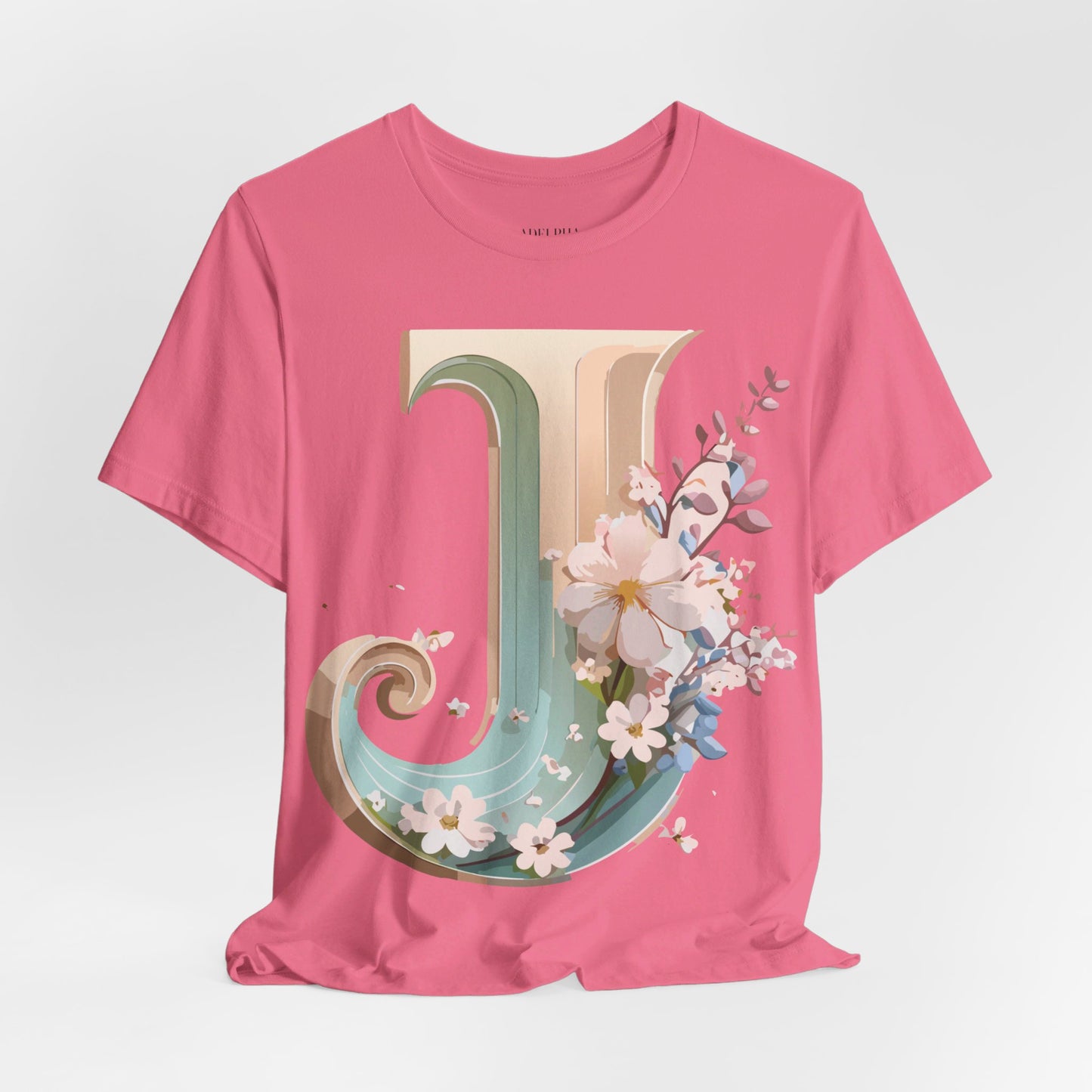 Natural Cotton Tee Shirt - Letters Collection - J