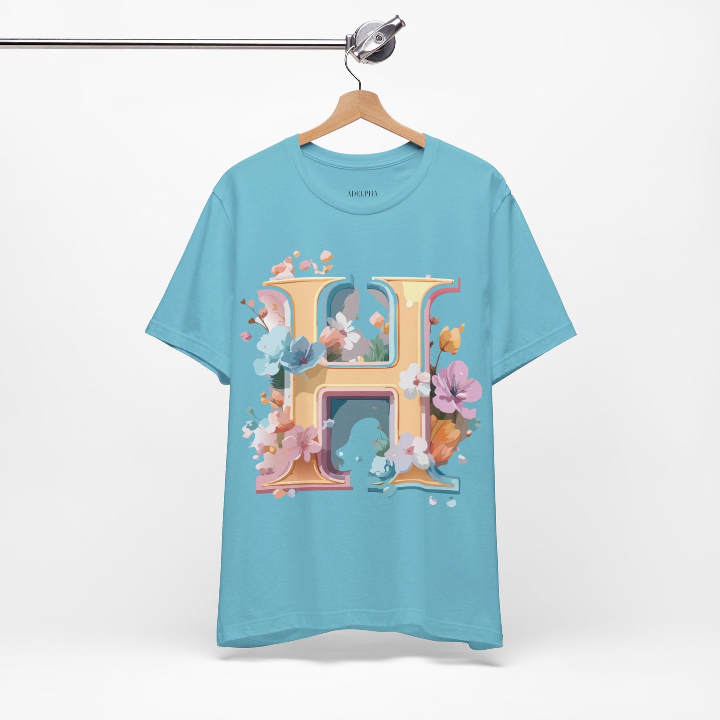 Natural Cotton Tee Shirt - Letters Collection - H