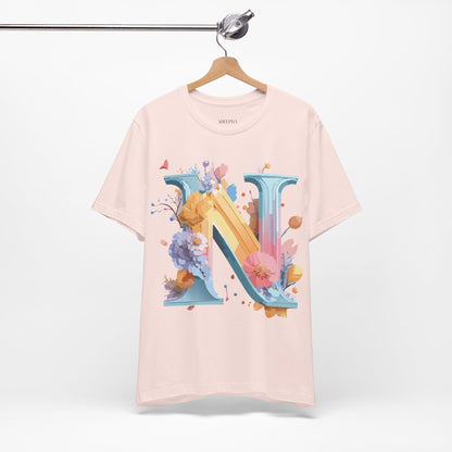 Natural Cotton Tee Shirt - Letters Collection - N Printify