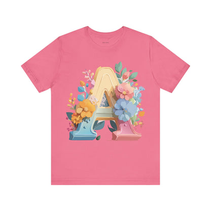 Natural Cotton Tee Shirt - Letters Collection - A Printify