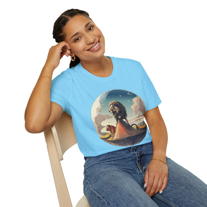 Lion Graphic T Shirt Unisex Softstyle 64000 Gildan 100 Percent Cotton Tee