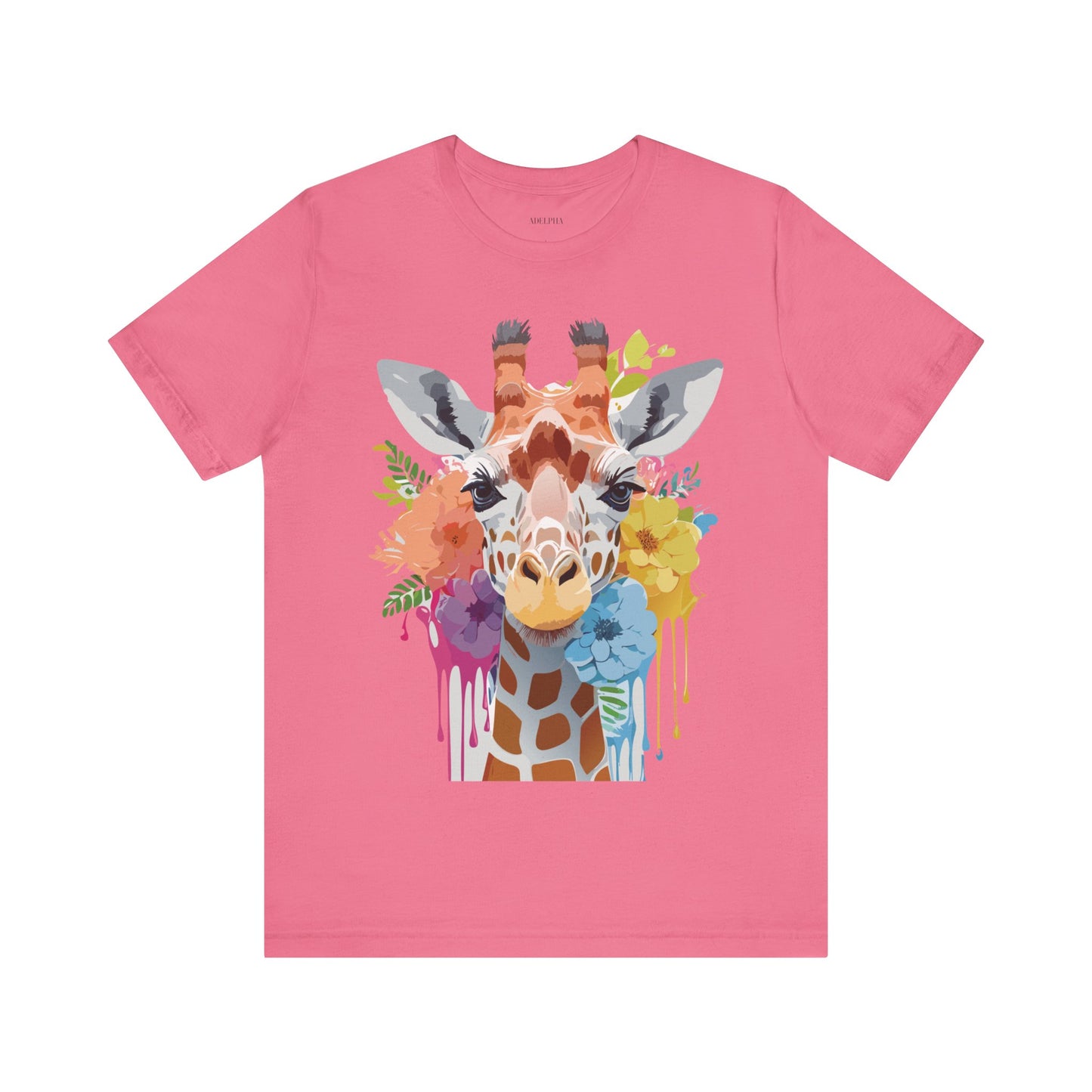 Natural Cotton Tee Shirt with Giraffe