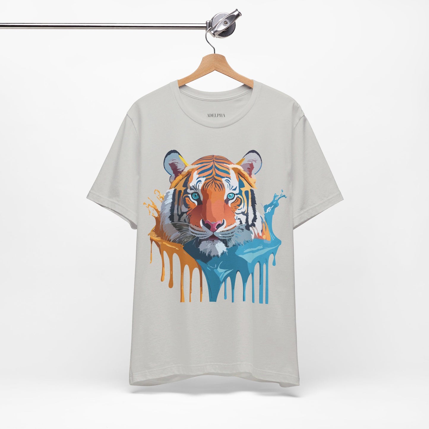 T-shirt en coton naturel avec motif tigre