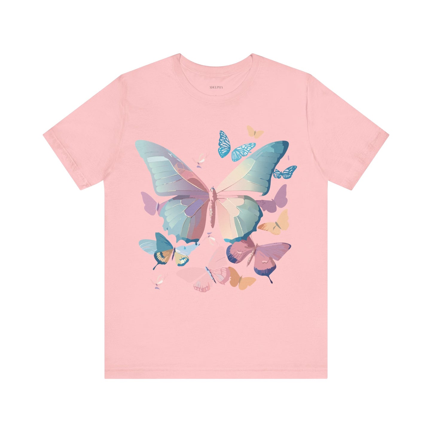 Natural Cotton Tee Shirt with Butterfly