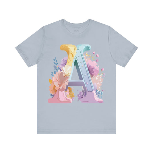 Natural Cotton Tee Shirt - Letters Collection - A